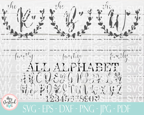 Family monogram Bundle SVG, Farmhouse Family Name, Last Name Sign svg, Split Monogram SVG, Established Sign svg, Cricut 26 individual Svg SVG MyDesiredSVG 