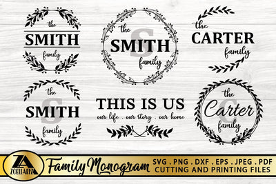 Family Monogram Bundle SVG Farmhouse Monogram SVG Bundle SVG zoellartz 