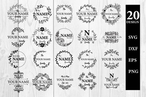 Family monogram bundle SVG, flowers sign SVG dadan_pm 