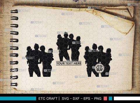 Family Monogram, Family Silhouette, Family SVG, Mother And Children Svg, Family Package Svg, Family Love Svg, SB00356 SVG ETC Craft 