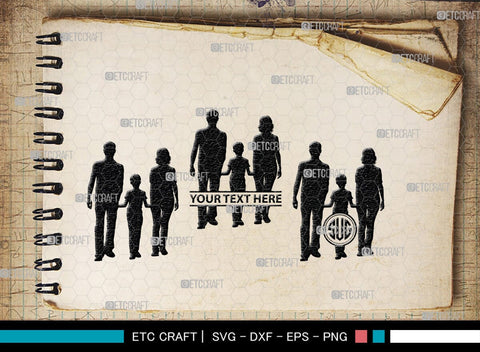 Family Monogram, Family Silhouette, Family SVG, Mother And Children Svg, Family Package Svg, Family Love Svg, SB00356 SVG ETC Craft 