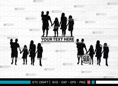 Family Monogram, Family Silhouette, Family SVG, Mother And Children Svg, Family Package Svg, Family Love Svg, SB00356 SVG ETC Craft 
