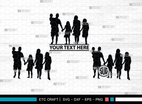 Family Monogram, Family Silhouette, Family SVG, Mother And Children Svg, Family Package Svg, Family Love Svg, SB00356 SVG ETC Craft 