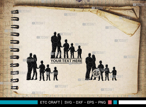 Family Monogram, Family Silhouette, Family SVG, Mother And Children Svg, Family Package Svg, Family Love Svg, SB00356 SVG ETC Craft 