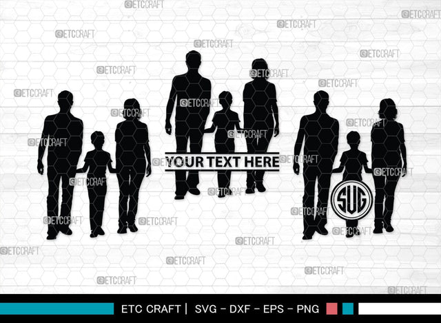 Family Monogram, Family Silhouette, Family SVG, Mother And Children Svg, Family Package Svg, Family Love Svg, SB00356 SVG ETC Craft 