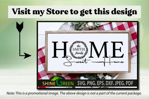 Family Monogram Frame SVG for Home, Farmhouse Round Sign SVG Shine Green Art 