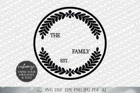 Family Monogram & Last Name SVG | Farmhouse Sign SVG | Rustic Tray SVG | dxf and more! | Gift svg SVG Diva Watts Designs 