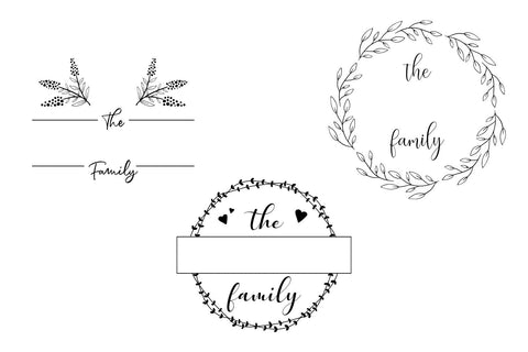 Family Monogram SVG Bundle | 12 Hand Drawn Monogram Wreaths SVG Hippo Creations 