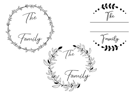 Family Monogram SVG Bundle | 12 Hand Drawn Monogram Wreaths SVG Hippo Creations 