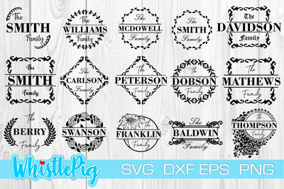 Family Monogram SVG Bundle Farmhouse Monogram SVG Bundle SVG Whistlepig Designs 
