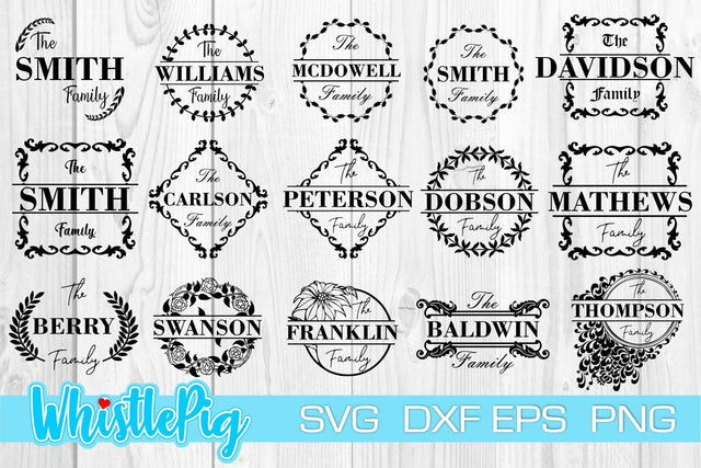 Family Monogram SVG Bundle Farmhouse Monogram SVG Bundle SVG Whistlepig Designs 