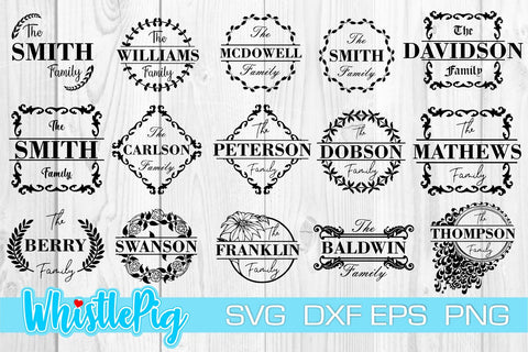 Family Monogram SVG Bundle Farmhouse Monogram SVG Bundle SVG Whistlepig Designs 