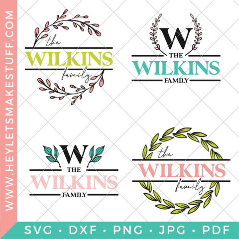 Family Monogram SVG Bundle SVG Hey Let's Make Stuff 