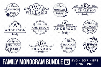 Family Monogram SVG Bundle Vol.2 SVG CraftLabSVG 