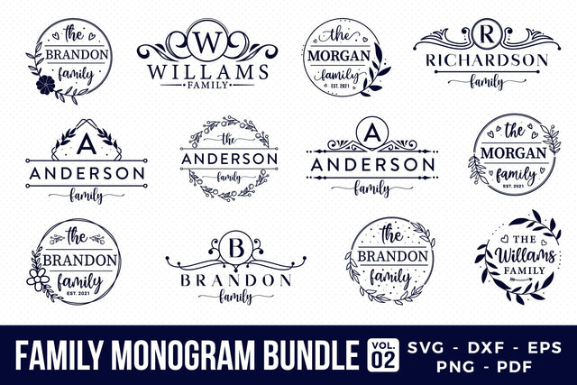 Family Monogram SVG Bundle Vol.2 SVG CraftLabSVG 