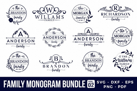 Family Monogram SVG Bundle Vol.2 SVG CraftLabSVG 