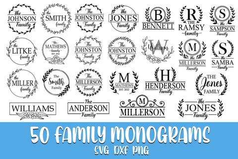 Family Monogram Svg Bundle, Welcome Svg Bundle, Porch Sign Svg SVG Litke Designs 
