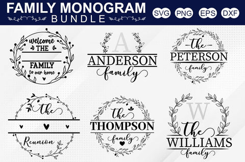 Family Monogram SVG Bundle.Family Monogram SVG, Monogram SVG, DXF, Jpg, Png, Eps, SVG Designangry 