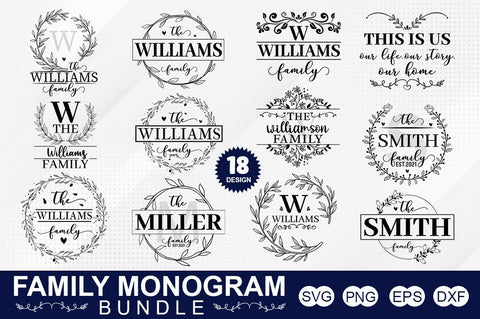 Family Monogram SVG Bundle.Family Monogram SVG, Monogram SVG, DXF, Jpg, Png, Eps, SVG Designangry 