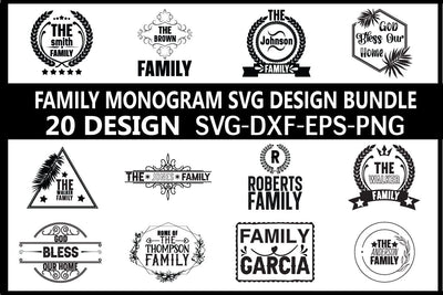 Family monogram svg design bundle SVG designer krishna 