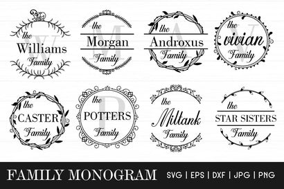Family monogram SVG - Family Name Sign Monogram Frames SVG Dasagani-svg-crafts 