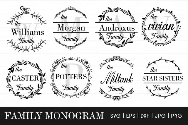 Family monogram SVG - Family Name Sign Monogram Frames SVG Dasagani-svg-crafts 