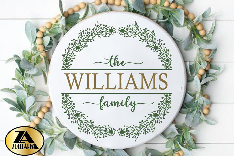 Family Monogram SVG Family Name SVG Farmhouse Wreath SVG - So Fontsy