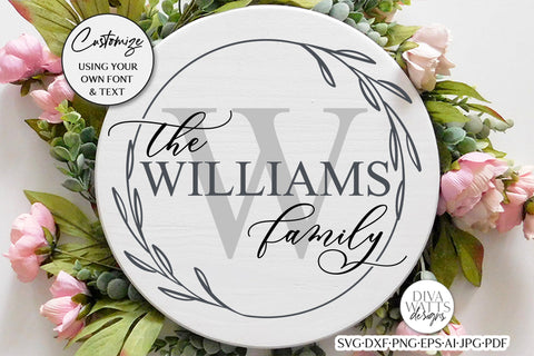 Family Monogram SVG | Farmhouse Round Design SVG Diva Watts Designs 