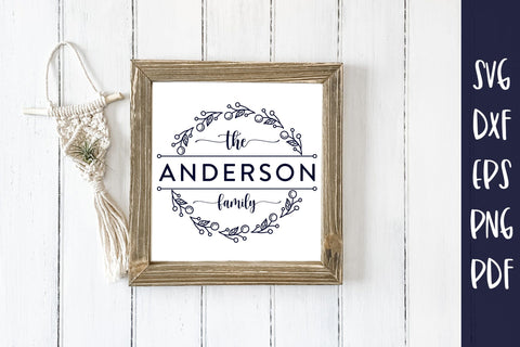 Family Monogram SVG, Floral Frame SVG SVG CraftLabSVG 