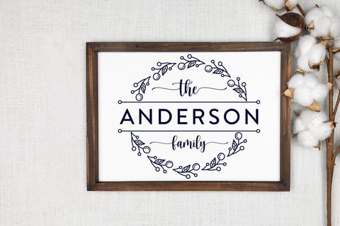 Family Monogram SVG, Floral Frame SVG SVG CraftLabSVG 