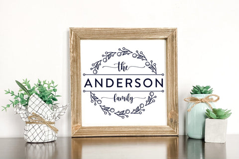 Family Monogram SVG, Floral Frame SVG SVG CraftLabSVG 