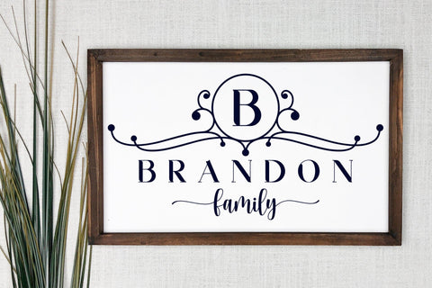 Family Monogram SVG - Last Name Monogram SVG SVG CraftLabSVG 