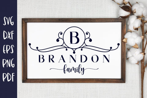 Family Monogram SVG - Last Name Monogram SVG SVG CraftLabSVG 