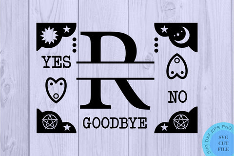 Family Monogram SVG Split Monogram Svg Celestial Monogram Svg Ouija Monogram Svg Spirit Board Svg Halloween Monogram Svg Monogram Alphabet SVG Whistlepig Designs 