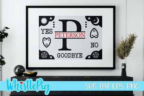 Family Monogram SVG Split Monogram Svg Celestial Monogram Svg Ouija Monogram Svg Spirit Board Svg Halloween Monogram Svg Monogram Alphabet SVG Whistlepig Designs 