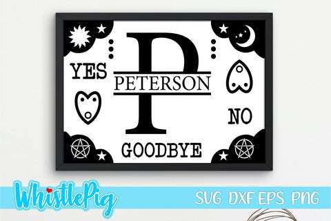 Family Monogram SVG Split Monogram Svg Celestial Monogram Svg Ouija Monogram Svg Spirit Board Svg Halloween Monogram Svg Monogram Alphabet SVG Whistlepig Designs 