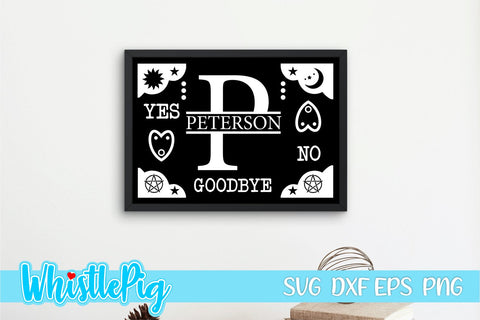 Family Monogram SVG Split Monogram Svg Celestial Monogram Svg Ouija Monogram Svg Spirit Board Svg Halloween Monogram Svg Monogram Alphabet SVG Whistlepig Designs 