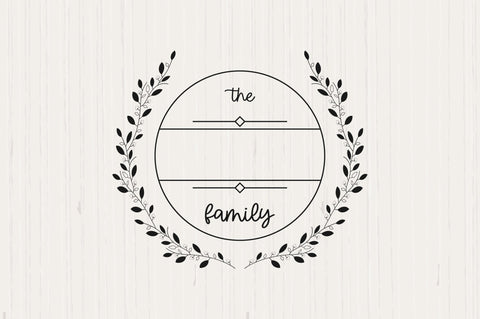 Family Monogram with Blank Space SVG futivesvg 