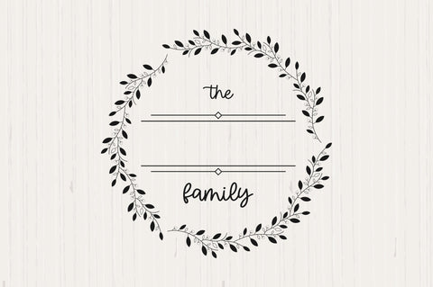 Family Monogram with Blank Space SVG futivesvg 