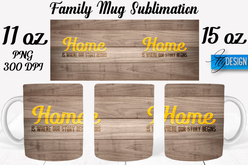 Family Mug Sublimation | Coffee 11 Oz | 15 Oz Mug Sublimation Sublimation Fly Design 