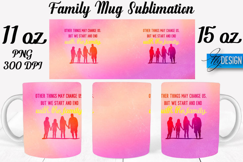 Family Mug Sublimation | Coffee 11 Oz | 15 Oz Mug Sublimation Sublimation Fly Design 
