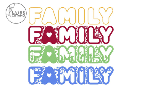 Family - Multilayer Laser Cut Files, Mandala, Sign SVG, 3D Designs SVG LaserCutano 