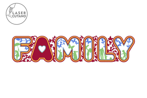 Family - Multilayer Laser Cut Files, Mandala, Sign SVG, 3D Designs SVG LaserCutano 