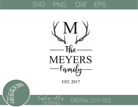 Family Name Antlers SVG SVG Linden Valley Designs 
