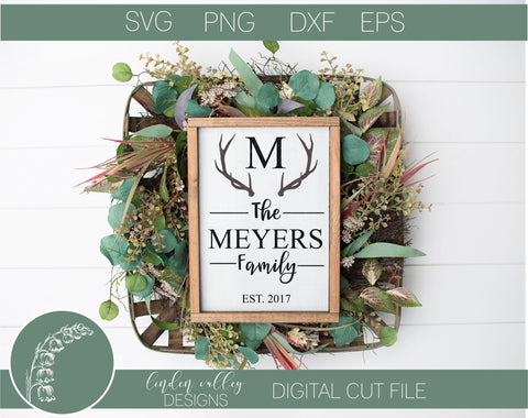 Family Name Antlers SVG SVG Linden Valley Designs 