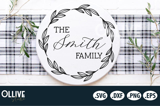 Family Name Home Sign SVG | Farmhouse Sign SVG SVG Ollive Studio 