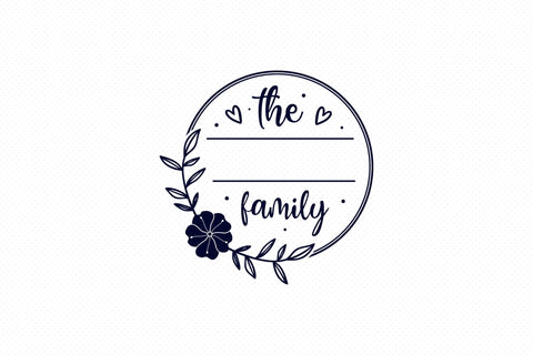 Family Name Monogram SVG - Floral Frame SVG SVG CraftLabSVG 