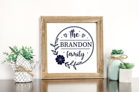 Family Name Monogram SVG - Floral Frame SVG SVG CraftLabSVG 