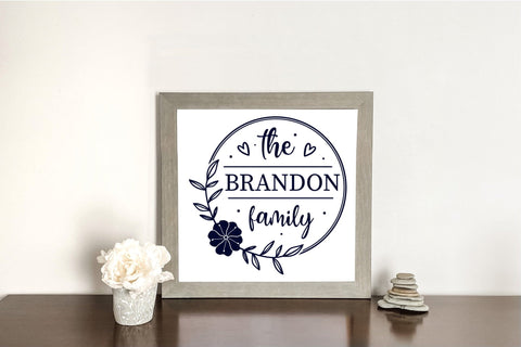 Family Name Monogram SVG - Floral Frame SVG SVG CraftLabSVG 