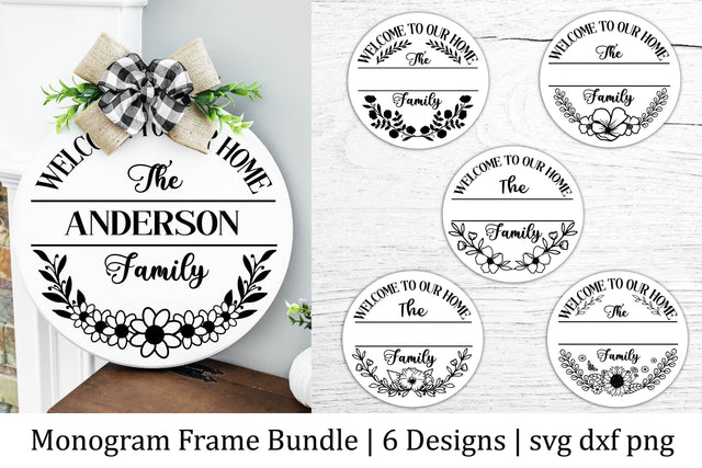 Family Name Monogram SVG Home Sign bundle | So Fontsy SVG Samaha Design 